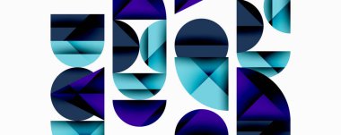 Minimum geometrik soyut arkaplan. Çember kare ve üçgen tasarımı