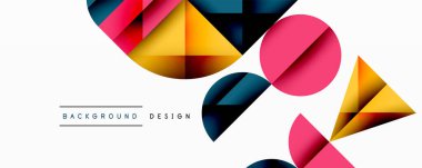 Minimum geometrik soyut arkaplan. Çember kare ve üçgen tasarımı