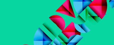 Minimum geometrik soyut arkaplan. Çember kare ve üçgen tasarımı