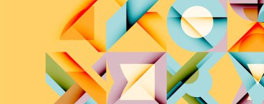 Minimum geometrik soyut arkaplan. Çember kare ve üçgen tasarımı