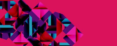 Birbirine kenetlenmiş dairesel ve açısal şekillerle soyut geometrik bileşim, pürüzsüz gradyanlar ve beyaz arkaplan üzerinde keskin karşıtlıklar