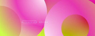 Katmanlı dairesel elementlerle soyut bileşim, eğimlerin ve yumuşak geçişlerin harmanlanması, derinlik, hareket ve görsel uyum hissi yaratır.