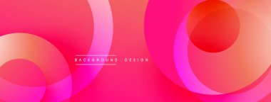 Katmanlı dairesel şekiller canlı renklerde, düzgün geçiş, derinlik efektleri ve modern, fütürist estetiğe sahip, gradyan açısından zengin soyut bir tasarım oluşturur.