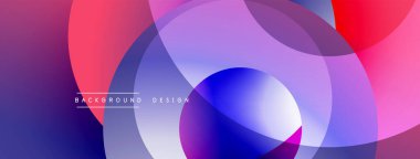 Üst üste binen dairesel şekillere sahip arka plan tasarımı, pürüzsüz gradyanlar ve yumuşak ışıklandırma efektleri, dinamik soyut bir kompozisyon oluşturur