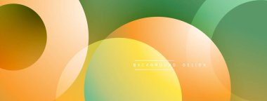 Katmanlı dairesel elementlerle soyut bileşim, eğimlerin ve yumuşak geçişlerin harmanlanması, derinlik, hareket ve görsel uyum hissi yaratır.