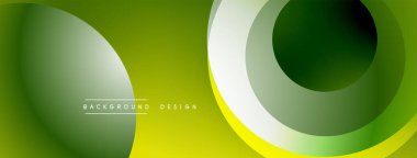 Üst üste binen dairesel şekillere sahip arka plan tasarımı, pürüzsüz gradyanlar ve yumuşak ışıklandırma efektleri, dinamik soyut bir kompozisyon oluşturur