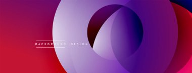 Katmanlı dairesel şekiller canlı renklerde, düzgün geçiş, derinlik efektleri ve modern, fütürist estetiğe sahip, gradyan açısından zengin soyut bir tasarım oluşturur.