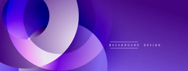 Katmanlı dairesel şekiller canlı renklerde, düzgün geçiş, derinlik efektleri ve modern, fütürist estetiğe sahip, gradyan açısından zengin soyut bir tasarım oluşturur.