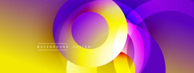 Katmanlı dairesel elementlerle soyut bileşim, eğimlerin ve yumuşak geçişlerin harmanlanması, derinlik, hareket ve görsel uyum hissi yaratır.