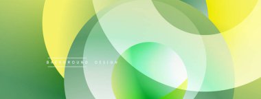 Üst üste binen dairesel şekillere sahip arka plan tasarımı, pürüzsüz gradyanlar ve yumuşak ışıklandırma efektleri, dinamik soyut bir kompozisyon oluşturur