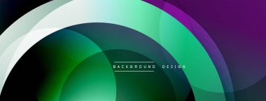 Katmanlı dairesel elementlerle soyut bileşim, eğimlerin ve yumuşak geçişlerin harmanlanması, derinlik, hareket ve görsel uyum hissi yaratır.