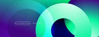 Üst üste binen dairesel şekillere sahip arka plan tasarımı, pürüzsüz gradyanlar ve yumuşak ışıklandırma efektleri, dinamik soyut bir kompozisyon oluşturur