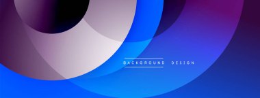 Katmanlı dairesel şekiller canlı renklerde, düzgün geçiş, derinlik efektleri ve modern, fütürist estetiğe sahip, gradyan açısından zengin soyut bir tasarım oluşturur.