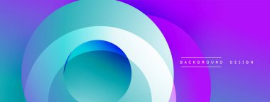 Katmanlı dairesel elementlerle soyut bileşim, eğimlerin ve yumuşak geçişlerin harmanlanması, derinlik, hareket ve görsel uyum hissi yaratır.