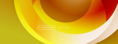 Üst üste binen dairesel şekillere sahip arka plan tasarımı, pürüzsüz gradyanlar ve yumuşak ışıklandırma efektleri, dinamik soyut bir kompozisyon oluşturur