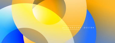 Katmanlı dairesel elementlerle soyut bileşim, eğimlerin ve yumuşak geçişlerin harmanlanması, derinlik, hareket ve görsel uyum hissi yaratır.