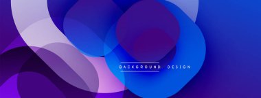 Çembersel soyut tasarım üst üste binen yarı saydam daireler ve yuvarlak şekiller, harmanlanan eğriler ve düzgün eğriler, derinlik, karşıtlık ve dinamik görsel efekt oluşturur.