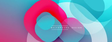 Çembersel soyut tasarım üst üste binen yarı saydam daireler ve yuvarlak şekiller, harmanlanan eğriler ve düzgün eğriler, derinlik, karşıtlık ve dinamik görsel efekt oluşturur.