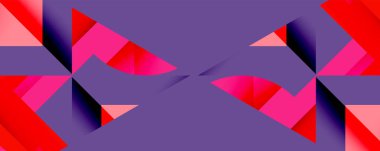 Daireler, yarı daireler, kareler ve yuvarlak üçgenler. Duvar kağıdı, afiş, arkaplan, kart, kitap illüstrasyonu, iniş sayfası için geometrik mozaik mozaik desen soyut arkaplan