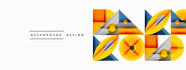 Kesişen şekiller, daireler, üçgenler ve gradyanlar ile geometrik soyut bileşim, canlı renkleri ve dinamik karşıtlıkları harmanlayarak modern, geleceksel bir görsel tasarım yaratmak için