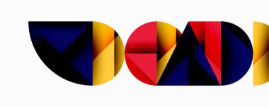 Çemberler ve üçgenlerin kesiştiği soyut geometrik desen. Yüksek kontrastlı kompozisyon derinlik yaratır ve dinamik, modern estetik