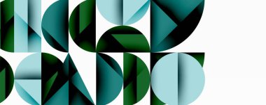 Minimum geometrik soyut arkaplan. Çember kare ve üçgen tasarımı