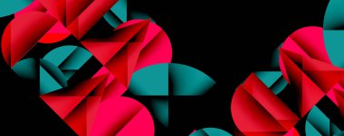 Minimum geometrik soyut arkaplan. Çember kare ve üçgen tasarımı