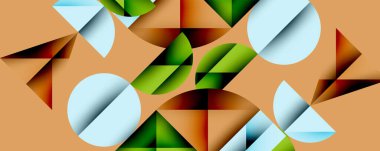 Minimum geometrik soyut arkaplan. Çember kare ve üçgen tasarımı