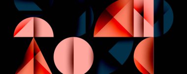 Minimum geometrik soyut arkaplan. Çember kare ve üçgen tasarımı