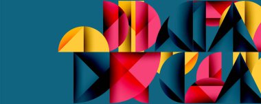 Minimum geometrik soyut arkaplan. Çember kare ve üçgen tasarımı