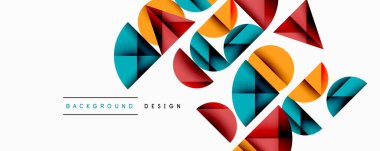 Minimum geometrik soyut arkaplan. Çember kare ve üçgen tasarımı