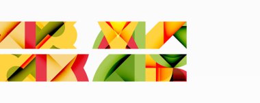 Daireler, yarı daireler, kareler ve yuvarlak üçgenler. Duvar kağıdı, afiş, arkaplan, kart, kitap illüstrasyonu, iniş sayfası için geometrik mozaik mozaik desen soyut arkaplan