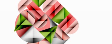 Katmanlı daireler ve açısal segmentlerle modern soyut kompozisyon gradyan, şeffaflık efektleri ve yapılandırılmış geometrik düzen içerir.