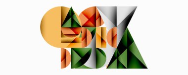 Katmanlı daireler ve açısal segmentlerle modern soyut kompozisyon gradyan, şeffaflık efektleri ve yapılandırılmış geometrik düzen içerir.