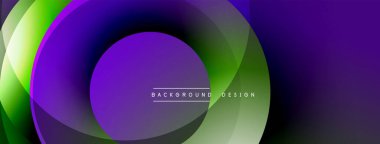 Katmanlı dairesel elementlerle soyut bileşim, eğimlerin ve yumuşak geçişlerin harmanlanması, derinlik, hareket ve görsel uyum hissi yaratır.