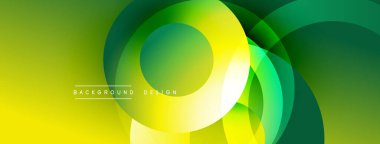 Üst üste binen dairesel şekillere sahip arka plan tasarımı, pürüzsüz gradyanlar ve yumuşak ışıklandırma efektleri, dinamik soyut bir kompozisyon oluşturur