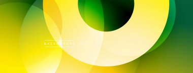 Katmanlı dairesel şekiller canlı renklerde, düzgün geçiş, derinlik efektleri ve modern, fütürist estetiğe sahip, gradyan açısından zengin soyut bir tasarım oluşturur.