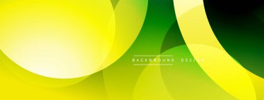 Üst üste binen dairesel şekillere sahip arka plan tasarımı, pürüzsüz gradyanlar ve yumuşak ışıklandırma efektleri, dinamik soyut bir kompozisyon oluşturur