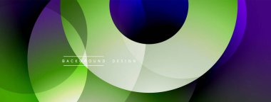 Katmanlı dairesel elementlerle soyut bileşim, eğimlerin ve yumuşak geçişlerin harmanlanması, derinlik, hareket ve görsel uyum hissi yaratır.