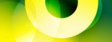 Üst üste binen dairesel şekillere sahip arka plan tasarımı, pürüzsüz gradyanlar ve yumuşak ışıklandırma efektleri, dinamik soyut bir kompozisyon oluşturur