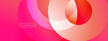 Katmanlı dairesel şekiller canlı renklerde, düzgün geçiş, derinlik efektleri ve modern, fütürist estetiğe sahip, gradyan açısından zengin soyut bir tasarım oluşturur.