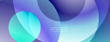 Katmanlı dairesel şekiller canlı renklerde, düzgün geçiş, derinlik efektleri ve modern, fütürist estetiğe sahip, gradyan açısından zengin soyut bir tasarım oluşturur.