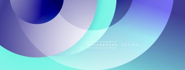 Katmanlı dairesel şekiller canlı renklerde, düzgün geçiş, derinlik efektleri ve modern, fütürist estetiğe sahip, gradyan açısından zengin soyut bir tasarım oluşturur.