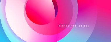 Katmanlı dairesel elementlerle soyut bileşim, eğimlerin ve yumuşak geçişlerin harmanlanması, derinlik, hareket ve görsel uyum hissi yaratır.