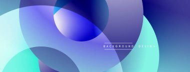 Katmanlı dairesel şekiller canlı renklerde, düzgün geçiş, derinlik efektleri ve modern, fütürist estetiğe sahip, gradyan açısından zengin soyut bir tasarım oluşturur.
