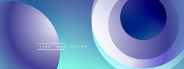 Katmanlı dairesel şekiller canlı renklerde, düzgün geçiş, derinlik efektleri ve modern, fütürist estetiğe sahip, gradyan açısından zengin soyut bir tasarım oluşturur.