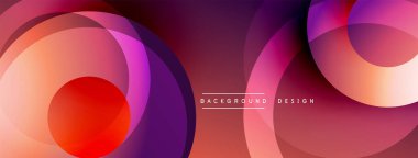 Üst üste binen dairesel şekillere sahip arka plan tasarımı, pürüzsüz gradyanlar ve yumuşak ışıklandırma efektleri, dinamik soyut bir kompozisyon oluşturur