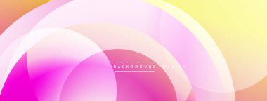 Katmanlı dairesel elementlerle soyut bileşim, eğimlerin ve yumuşak geçişlerin harmanlanması, derinlik, hareket ve görsel uyum hissi yaratır.