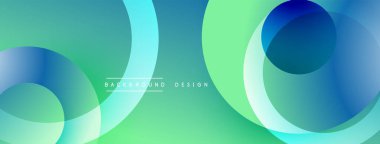 Üst üste binen dairesel şekillere sahip arka plan tasarımı, pürüzsüz gradyanlar ve yumuşak ışıklandırma efektleri, dinamik soyut bir kompozisyon oluşturur
