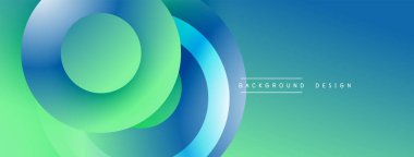 Üst üste binen dairesel şekillere sahip arka plan tasarımı, pürüzsüz gradyanlar ve yumuşak ışıklandırma efektleri, dinamik soyut bir kompozisyon oluşturur